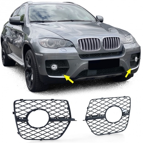 Grilles antibrouillard BMW X6 E71 06-14 - Noir Mat