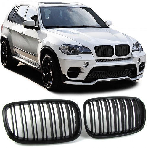 Grilles calandre BMW X5 E70 - X6 E71 07-13 - Noir Mat look M