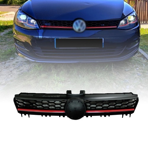 Grille calandre VW Golf 7 (VII) 12-17 - look GTI - Rouge Noir