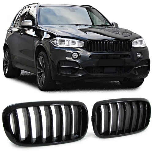 Grilles calandre BMW X5 F15 X6 F16 13-18 - Noir Brillant look perf