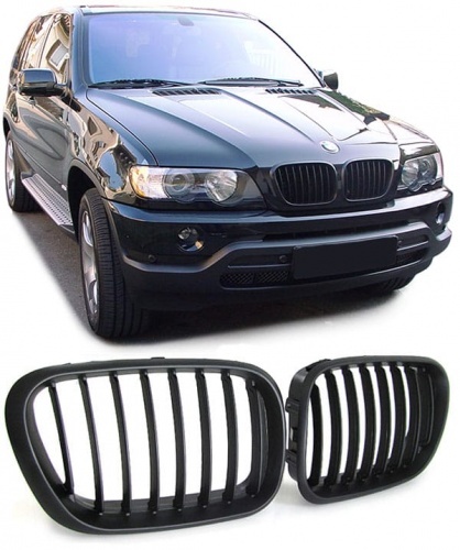 Grilles calandre BMW X5 E53 phase 1 99-03 - Noir Mat