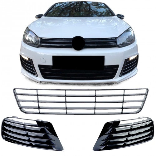 Grilles VW GOLF 6 R20 - 09-12 - Noir Brillant