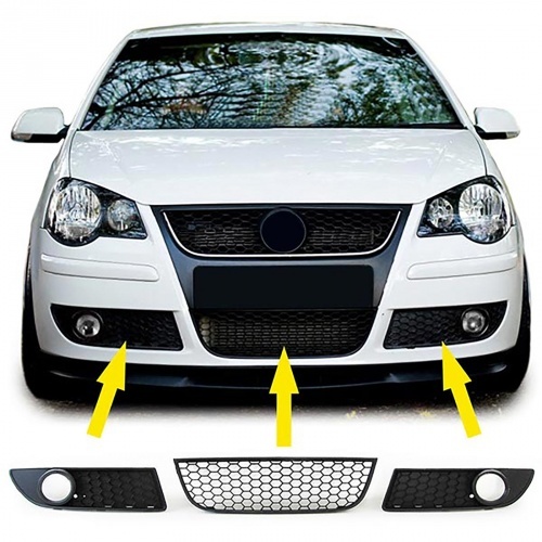 Grilles antibrouillard VW Polo 9N3 - 05-09 - look GTI