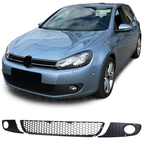 Grilles VW GOLF 6 - look GTI nid d'abeille - Noir mat