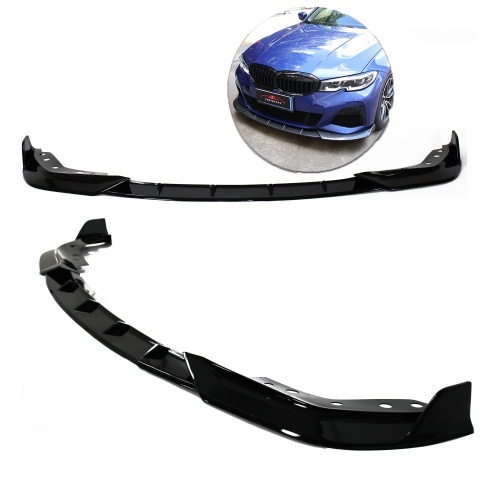 Spoiler lame de pare choc - BMW Serie 3 G20   - look mperf - noir brillant