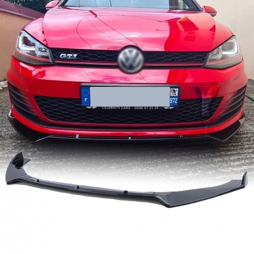 Spoiler lame avant - VW GOLF 7 GTI GTD 12-21 - noir brillant
