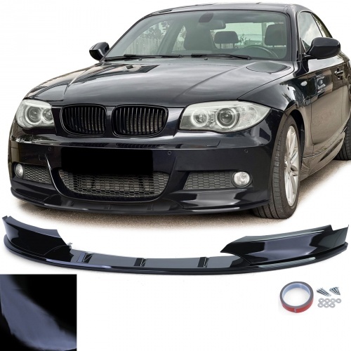 Lame avant BMW Serie 1 E82 E88 11-13 pour M - noir brillant