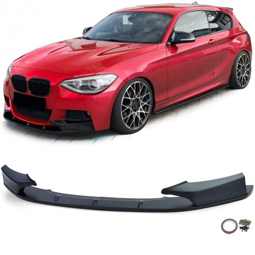 Spoiler lame de pare choc - BMW Serie 1 F20 F21 10-14 - look mperf - noir mat