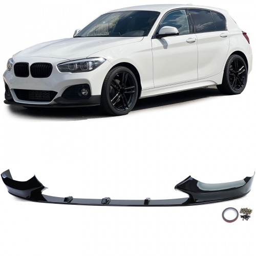 Spoiler lame de pare choc - BMW Serie 1 F20 F21 LCI 15-19 - look mperf - noir brillant