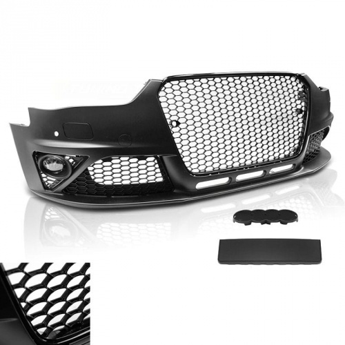 Pare choc avant AUDI A4 B8 facelift 11-15 - Look RS4 - Noir - PDC