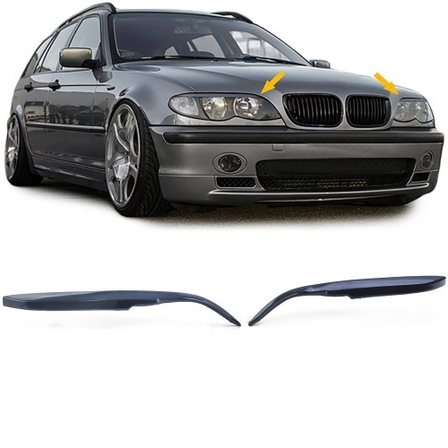 2 Paupieres de phares BMW E46 01-05 - noir