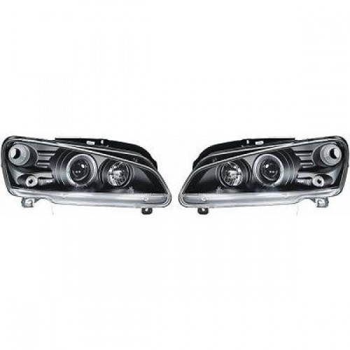 2 Phares avant Peugeot 106 Angel Eyes 96-03 - Noir
