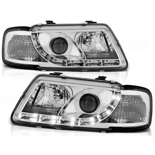 2 Phares avant Audi A3 8L Devil Eyes LED - Chrome