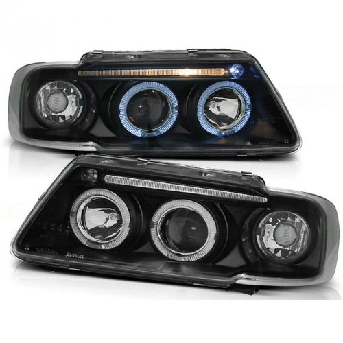 2 Phares avant Audi A3 8L Angel Eyes LED - Noir