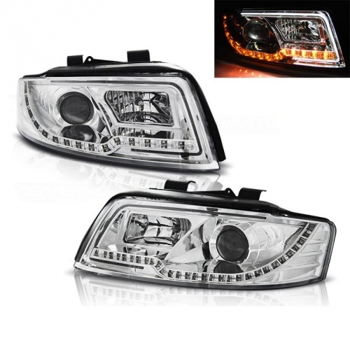 2 Phares avant AUDI A4 (B6) - LTI et LED - Chrome