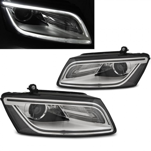 2 Phares avant Audi Q5 12-17 LED - chrome gris look facelift
