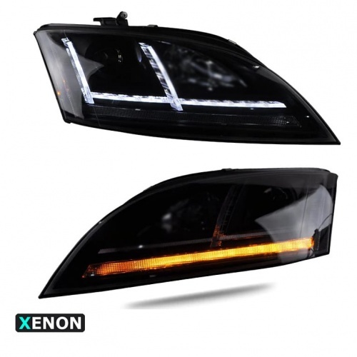 2 Phares xenon AUDI TT 8J phase 2 10-14 - look Matrix LED - Noir
