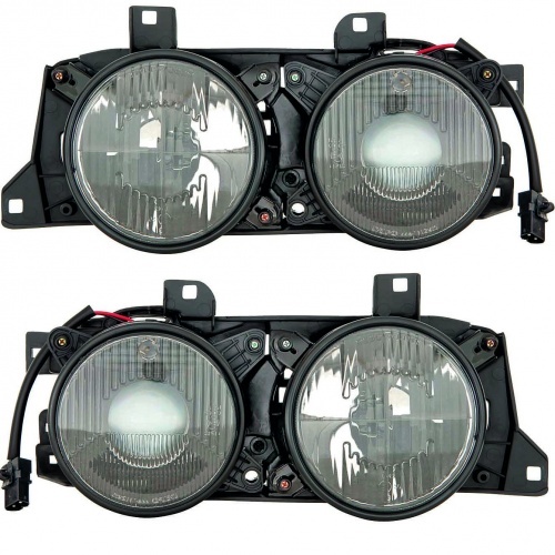 2 Phares avant BMW Serie 5 E34 et 7 E32 88-95 - Noir