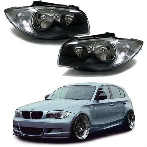 2 Phares avant BMW Serie 1 E81 E82 E87 E88 halogene - Gris anthracite