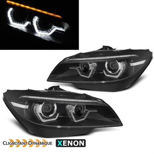2 Phares xenon AFS BMW Z4 (E89) Angel Eyes LED 3D dynamiques - 09-13 - Noir