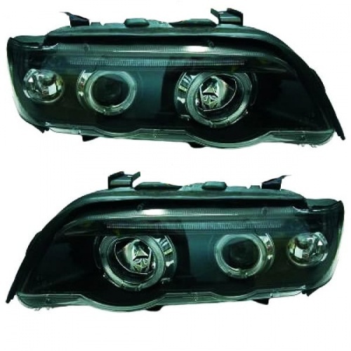 2 Phares BMW X5 E53 Angel Eyes Noir