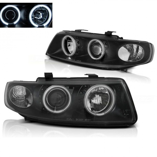 2 Phares SEAT Leon Toledo 1M 99-04 - Angel Eyes CCFL - Noir