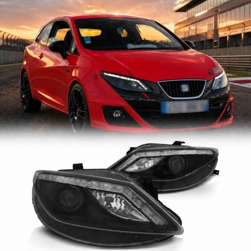 2 Phares SEAT Ibiza 6J 08-12 - LED clignotant LED - Noir