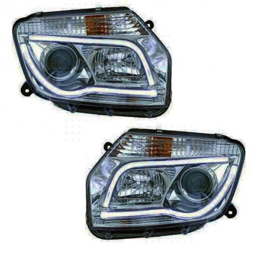 2 Phares design LTI Dacia Duster 2011-2014 - Chrome