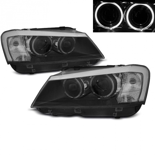 2 Phares BMW X3 F25 Angel Eyes LED 10-14 look xenon - Noir
