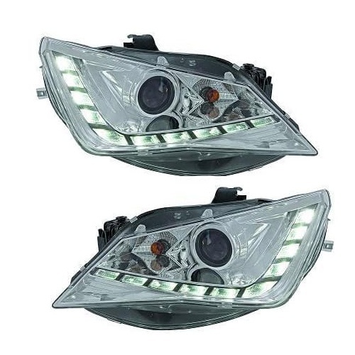 2 Phares SEAT Ibiza 12-15 - Feux jour LED - Chrome