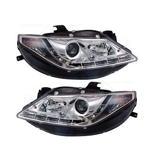 2 Phares SEAT Ibiza 08-12 - LED - Chrome