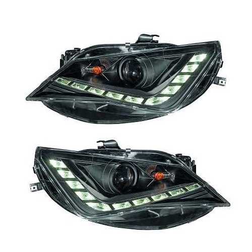 2 Phares SEAT Ibiza 12-15 - Feux jour LED - Noir