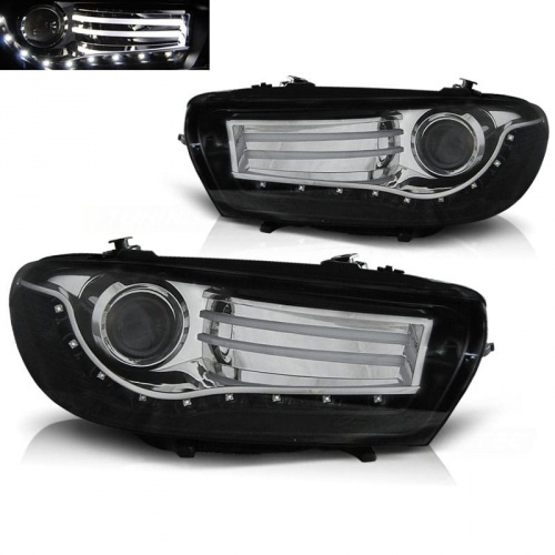 2 Phares avant VW Scirocco Devil Eyes LED LTI 08-14  - Noir