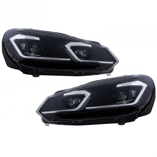 2 Phares avant VW GOLF 6 LED 08-13 look facelift G7.5 silver - dynamiques