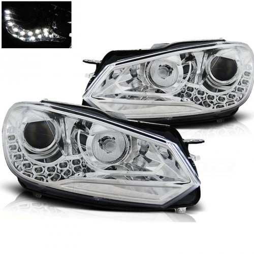 2 Phares avant VW GOLF 6 LED 08-12 Chrome look xenon