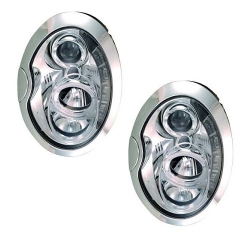 2 Phares avant Mini R50-52-53 Angel Eyes 01-06 - Chrome