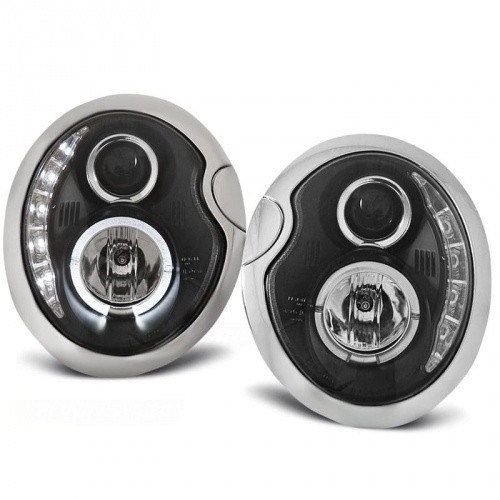 2 Phares avant Mini R50-52-53 Angel Eyes 01-06 - Noir
