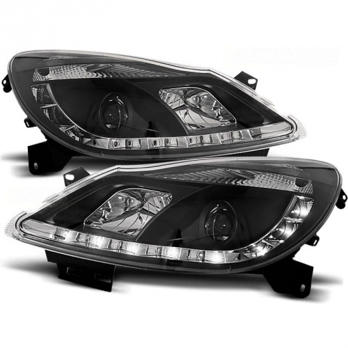 2 Phares avant Opel Corsa D 06-10 devil eyes - Noir