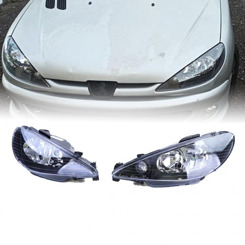 2 Phares Peugeot 206 03-06 - H7 - Noir