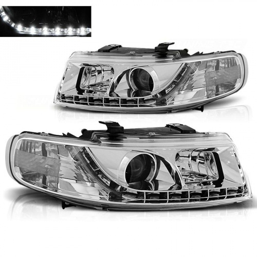 2 Phares SEAT Leon Toledo 1M 99-04 - Devil Eyes LED - Chrome