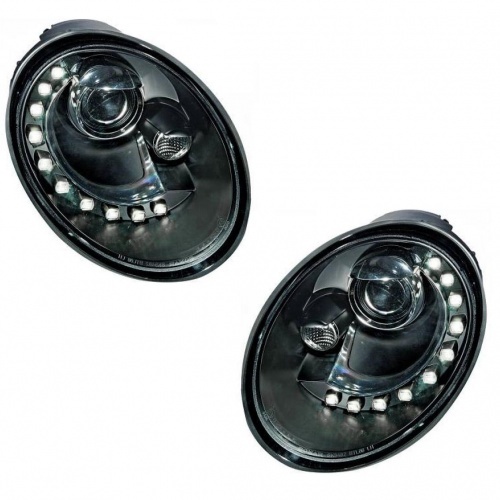 2 Phares VW New Beetle 06-12 - DRL LED - Noir