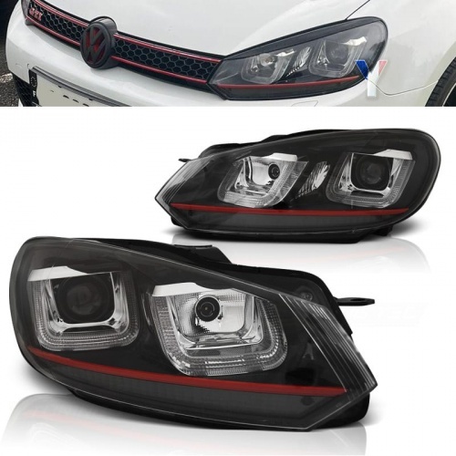 2 Phares avant VW GOLF 6  3D LED 08-12 Noir look GTI