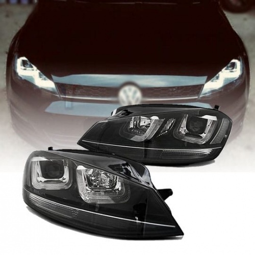 2 Phares avant VW Golf 7 - 3D LED - Noir