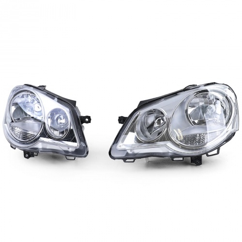 2 Phares avant VW Polo (9N3) 05-09 avec moteurs - Chrome