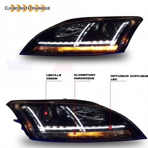 2 Phares xenon AUDI TT 8J  06-11 - look Matrix LED - AFS - Noir