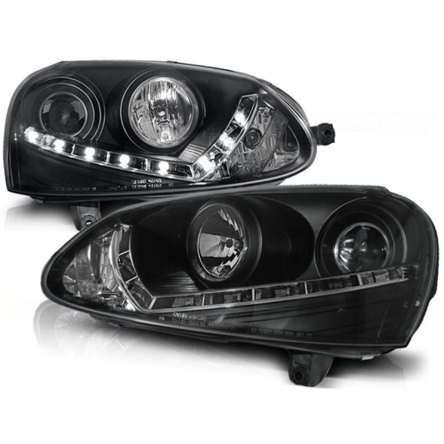 2 Phares avant xenon VW GOLF 5 Devil Eyes LED - Noir