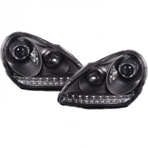2 Phares Porsche Cayenne DRL LED 03-07 - Noir