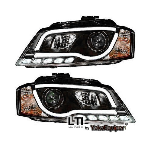 2 Phares avant AUDI A3 (8P) Facelift  08-12 - LTI - Noir