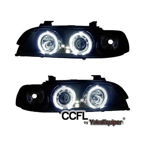 2 Phares avant BMW Serie 5 E39 Angel Eyes CCFL - Noir