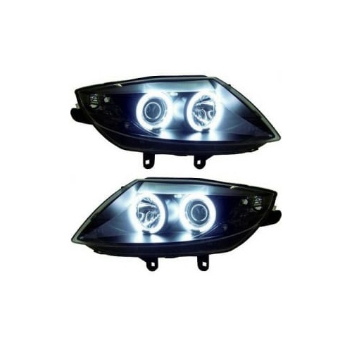 2 Phares avant BMW Z4 (E85) Angel Eyes CCFL 03-08 - Noir